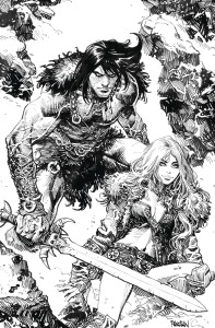 CONAN BARBARIAN #13 FOC PANOSIAN B&W INKS VIRGIN
