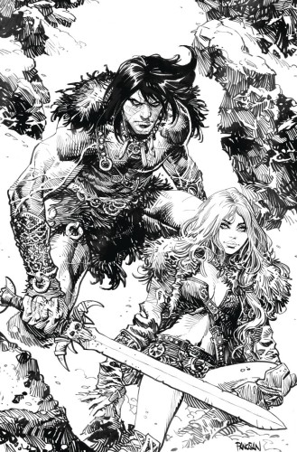 CONAN BARBARIAN #13 FOC PANOSIAN B&W INKS VIRGIN