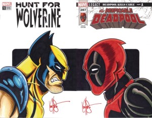 DF DEADPOOL VS WOLVERINE CVR ART TWO PIECE BLANK VAR HAESER