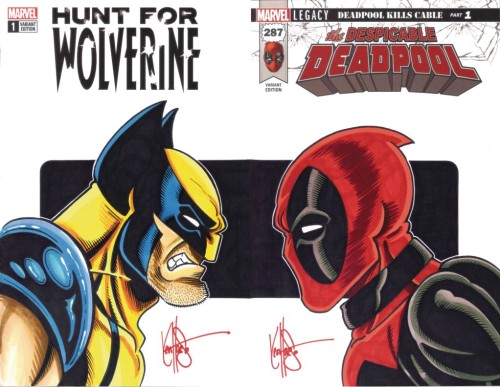 DF DEADPOOL VS WOLVERINE CVR ART TWO PIECE BLANK VAR HAESER