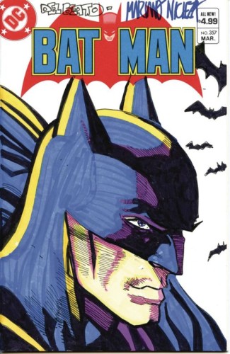 DF DC COMICS CVR ART NICIEZA & DELBEATO SGN & REMARK BATMAN