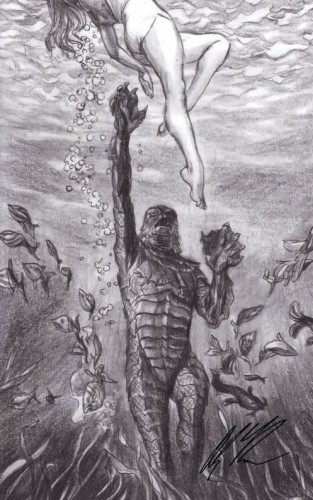 CREATURE BLACK LAGOON #1 ROSS 1 FOR 75 SKETCH SGN