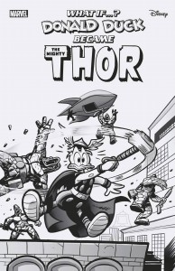WHAT IF DONALD DUCK BECAME THOR #1 100 COPY INCV BW VAR