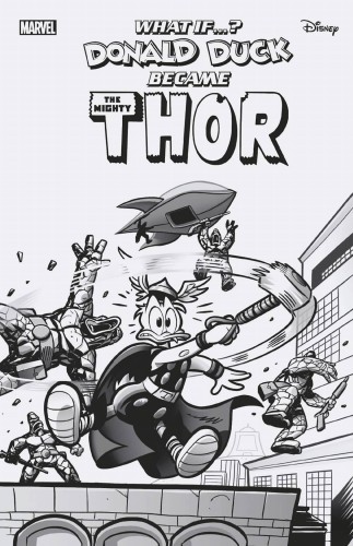 WHAT IF DONALD DUCK BECAME THOR #1 100 COPY INCV BW VAR