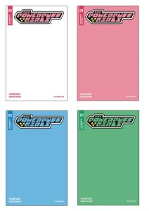 POWERPUFF GIRLS #1 BLANK CVR SET (4CT) WHITE PINK BLUE GREEN