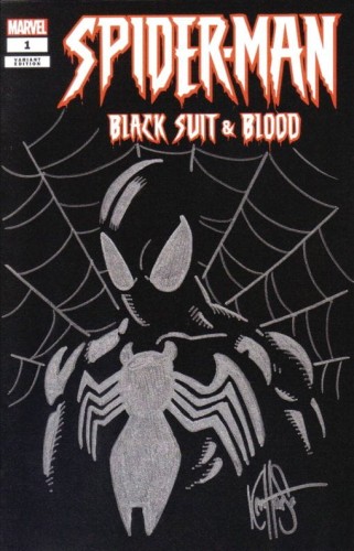 DF SPIDER-MAN BLACK SUIT & BLOOD #1 BLANK HAESER SGN REMARKE