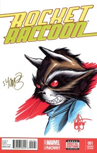 DF ROCKET RACCOON #1 BLANK VAR YOUNG SGN & REMARKED HAESER