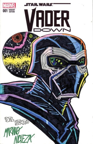 DF MARVEL COMICS STAR WARS CVR ART SGN & REMARKED KYLO REN