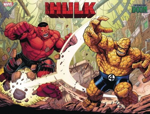 DF RED HULK #2 HULK VS THING CONNECTING CVR SET PERCY SGN