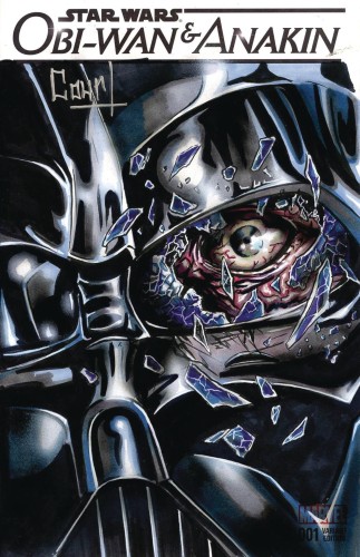DF MARVEL CVR ART SGN & REMARKED COURT DARTH VADER SKETCH