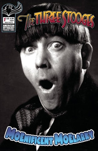 THREE STOOGES MOENIFICENT MOELARKY CVR C B&W PHOTO