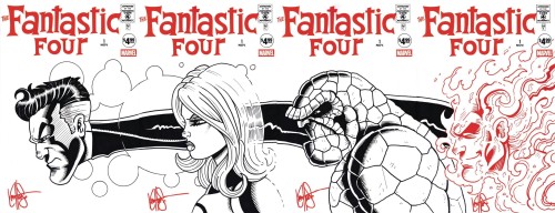 DF FANTASTIC FOUR #1 FACSIMILLE ED 4-PT CONNECT HAESER SKETC
