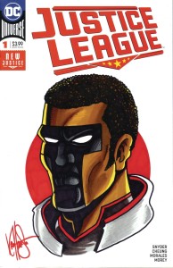 DF JUSTICE LEAGUE #1 SGN & REMARK HAESER MR TERRIFIC SKETCH