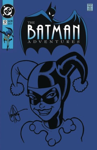 DF BATMAN ADV #12 HAESER S&N & REMARK HARLEY QUINN SKETCH