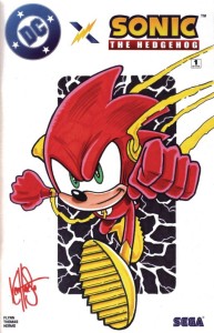 DF DC X SONIC THE HEDGEHOG #1 SGN & REMARK HAESER SONICFLASH