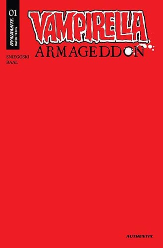 VAMPIRELLA ARMAGEDDON #1 CVR U FOC BONUS RED BLANK AUTHENTIX VAR