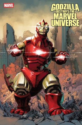 GODZILLA DESTROYS THE MARVEL UNIVERSE #3 DAVE WACHTER MARVELIZED IRON MAN-ZILLA VAR