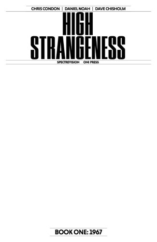 HIGH STRANGENESS #1 (OF 5) CVR G BLANK SKETCH VAR