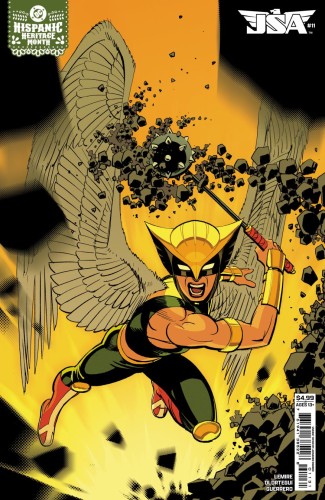JSA #11 CVR C LEONARDO ROMERO HISPANIC HERITAGE MONTH HAWKGIRL CARD STOCK VAR