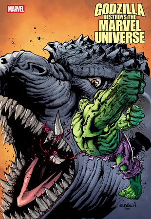 GODZILLA DESTROYS THE MARVEL UNIVERSE #4 SERGIO DAVILA FAN FAVORITE VAR