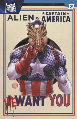 ALIEN VS CAPTAIN AMERICA #2 MARK BROOKS VAR