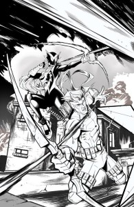 INFERNO GIRL RED BOOK TWO #1 (OF 3) CVR E DANIEL BAYLISS YOUNGBLOOD TEAM UP B&W VIRGIN VAR