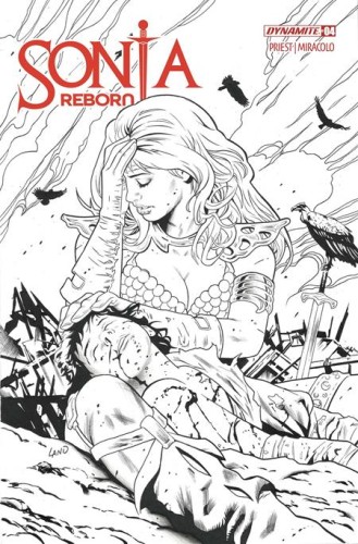 SONJA REBORN #4 CVR K GREG LAND LINE ART FOC BONUS VAR
