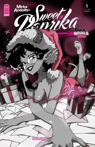 MIRKA ANDOLFOS SWEET PAPRIKA BLACK WHITE & PINK HOLIDAY SPECIAL (ONE SHOT) CVR C RACHTA LIN VAR