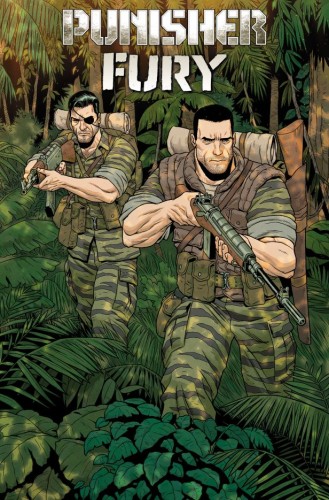 PUNISHER & FURY MAX BY GARTH ENNIS OMNIBUS VARIANT JACEN BURROWS COVER [DM ONLY] HC (9781302967833)