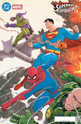 DC MARVEL SUPERMAN SPIDER-MAN #1 (ONE SHOT) CVR J MIKEL JANIN SUPERMAN & SPIDER-MAN VS LEX LUTHOR & GREEN GOBLIN CARD STOCK VAR