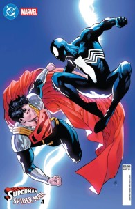DC MARVEL SUPERMAN SPIDER-MAN #1 (ONE SHOT) CVR R DANIEL SAMPERE SUPER-BOY PRIME & SPIDER-MAN BLACK CARD STOCK VAR