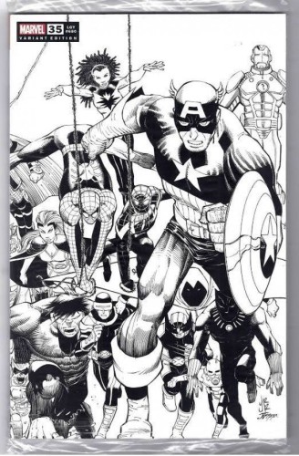 FANTASTIC FOUR #35 One Per Store John Romita Jr. Black & White Wraparound Var