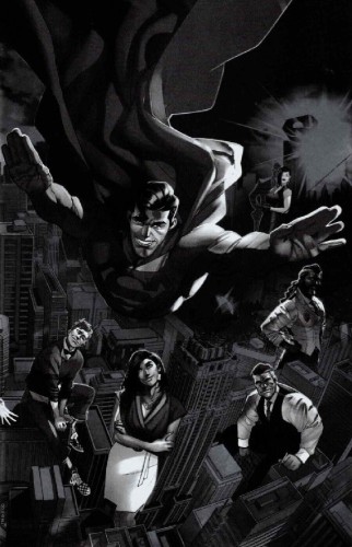 SUPERMAN #1 One Per Store Campbell B&W Wraparound Foil Virgin Var
