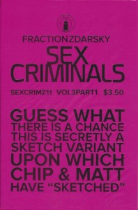SEX CRIMINALS #11 RANDOMLY INSERTED SKETCH VAR