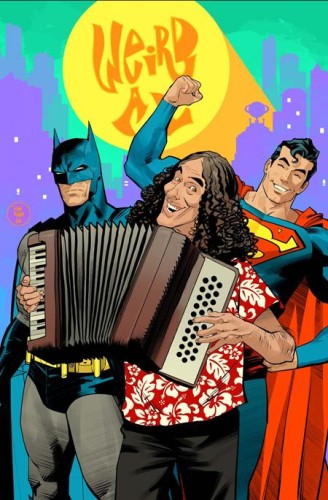 BATMAN SUPERMAN WORLDS FINEST #50 CVR G DAN MORA WEIRD AL YANKOVIC CAMEO CARD STOCK VAR