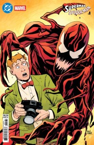 DC MARVEL SUPERMAN SPIDER-MAN #1 (ONE SHOT) CVR F STEVE LIEBER JIMMY OLSEN & CARNAGE CARD STOCK VAR