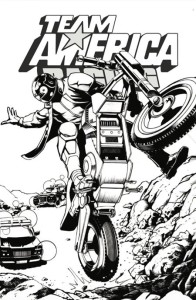 TEAM AMERICA RACING FULL THROTTLE EDITION #1 (ONE SHOT) CVR F JAVIER SALTARES B&W VARIANT