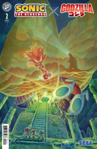 SONIC THE HEDGEHOG X GODZILLA #2 VAR RI (15 COPY) (HAINES)