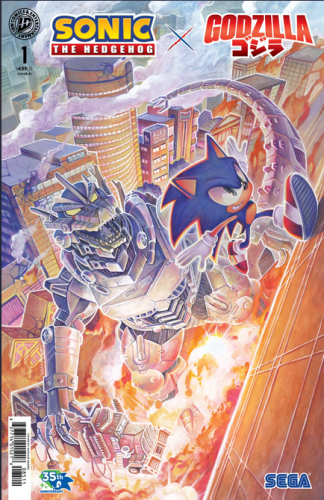 SONIC THE HEDGEHOG X GODZILLA #1 VARIANT RI (25) FOIL (HAINES)