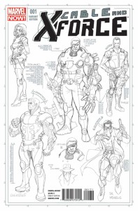 CABLE AND X-FORCE #1 LARROCA DESIGN SKETCH VAR NOW