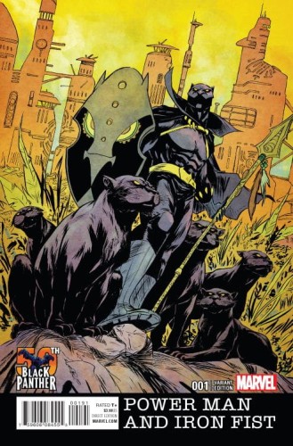 POWER MAN AND IRON FIST #1 BLACK PANTHER 50TH ANNIV VAR