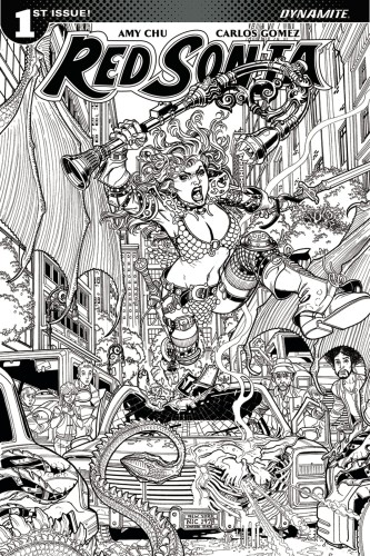 RED SONJA #1 CVR G 10 COPY BRADSHAW B&W INCV