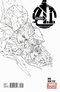 AVENGERS AI #8.NOW WARD BLACK AND WHITE VAR ANMN