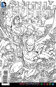 BATMAN SUPERMAN #28 ADULT COLORING BOOK VAR ED