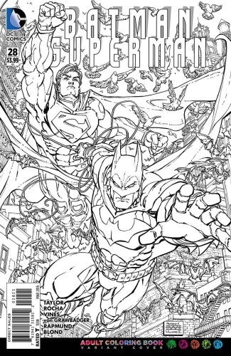 BATMAN SUPERMAN #28 ADULT COLORING BOOK VAR ED