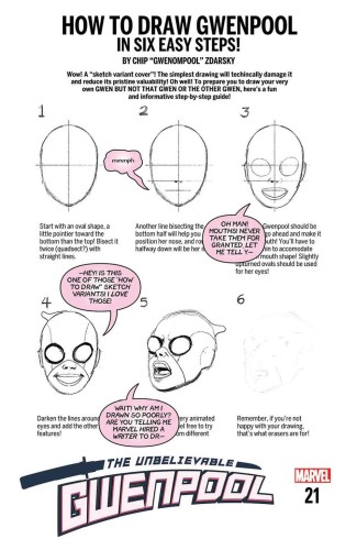 GWENPOOL #21 ZDARSKY HOW TO DRAW VAR LEG